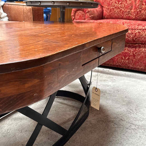 Industrial Farmhouse Stained Wood Cocktail Table