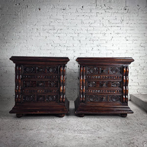 Set of 2 Manuel Padron Hand Carved Nightstand
