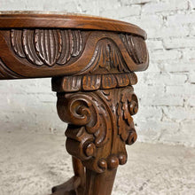 Load image into Gallery viewer, Renaissance Revival Style Marble-Top Carved Wood Accent Table
