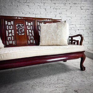 Mid 20th Century Qing Style Carved Rosewood Sofa