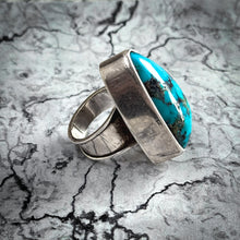 Load image into Gallery viewer, Contemporary Southwestern Sterling Silver Turquoise Ring
