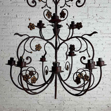 Load image into Gallery viewer, 12-Light Floral Wrought Iron Chandelier

