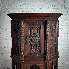 Load image into Gallery viewer, 19th C. French Gothic Revival Carved Wood Storage Cabinet
