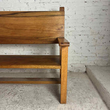 Load image into Gallery viewer, Arts &amp; Crafts Solid Oak Bench
