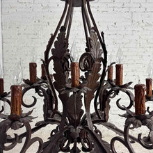 Load image into Gallery viewer, 12-Light Spanish Revival Wrought Iron Chandelier
