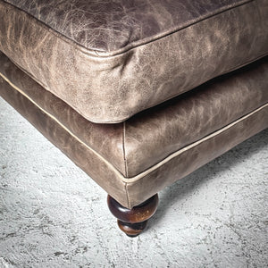 Transitional Leather Chaise
