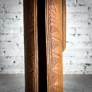 African Carved Oiled Wood Drum
