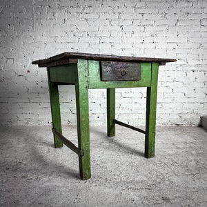 Antique Campesino Painted Wood Side Table