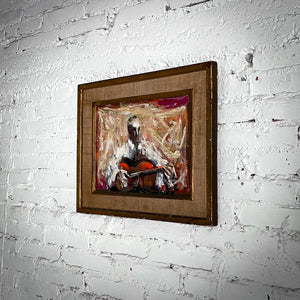 Vintage Spanish Style Figurative Abstract Oil Painting