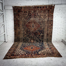 Load image into Gallery viewer, 17th Century Qashqai Wool Area Persian Knotted Rug
