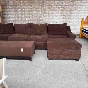 5 Piece Contemporary Chenille Sectional Sofa