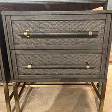 Load image into Gallery viewer, Set of 2 Hopper Studio Gray Mixed Materials Nightstand
