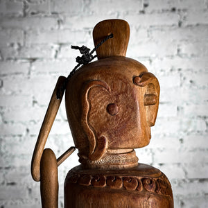 African Carved Oiled Wood Drum