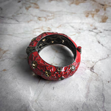 Load image into Gallery viewer, Matthew Campbell Laurenza Contemporary Red Enamel Spainish Clamper Bracelet
