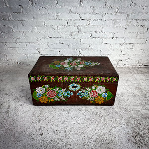 18th Century Rustic Painted Mahogany Trunk