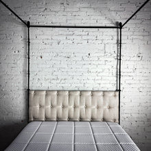 Load image into Gallery viewer, Evos Traditional Queen Ebonized Iron + Linen Bed
