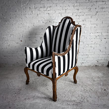 Load image into Gallery viewer, Rococo Revival Fabric Satin Wood Bergere Wingback Chair

