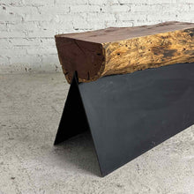 Load image into Gallery viewer, Live Edge Wood Stools With Metal Base
