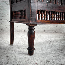 Load image into Gallery viewer, Indian Open Carved Wood Bench
