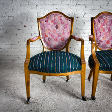 Load image into Gallery viewer, Set of 2 Vintage Louis XVI Upholstered Beech Wood Armchair
