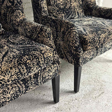 Load image into Gallery viewer, Pair of Oversized Damask Wingback Chairs
