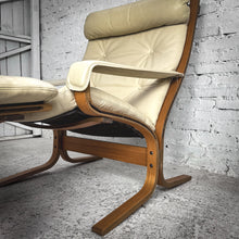 Load image into Gallery viewer, Scandinavian Bentwood Cream Lounge Chair &amp; Ottoman
