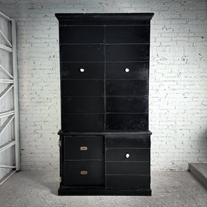Campaign Black Lacquer Wood Media Cabinet