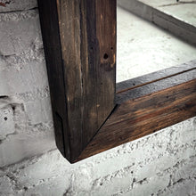 Load image into Gallery viewer, Large Gothic Revival Dark Wood Pediment Mirror
