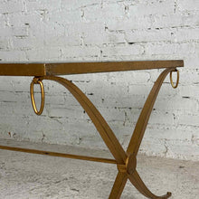 Load image into Gallery viewer, Gold Leaf Iron &amp; Beveled Glass Table
