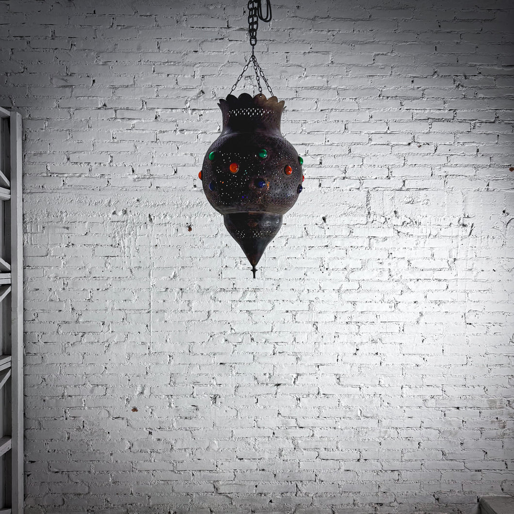 Moroccan Aged Brass Pendant Light