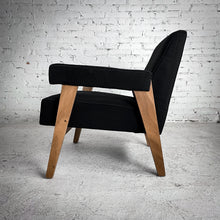Load image into Gallery viewer, Mid-Century Style Fabric Wood Lounge Chair
