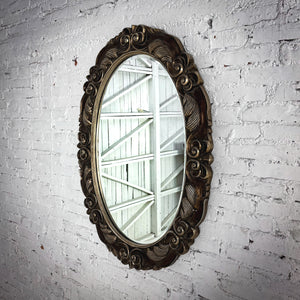 Baroque Aged Bronze Wood Wall Mirror