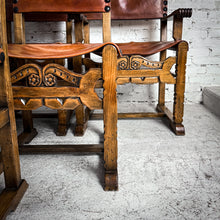 Load image into Gallery viewer, Set 6 Spanish Colonial Leather Armchair
