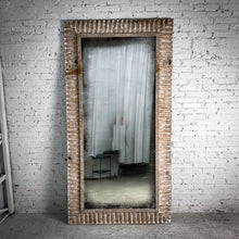 Load image into Gallery viewer, Rustic Carved Distressed Pine Floor Mirror
