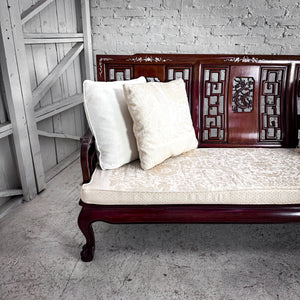 Mid 20th Century Qing Style Carved Rosewood Sofa