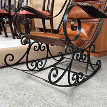 Load image into Gallery viewer, Mexican Rocking Leather &amp; Iron Accent Chair
