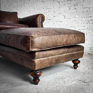 Transitional Leather Chaise