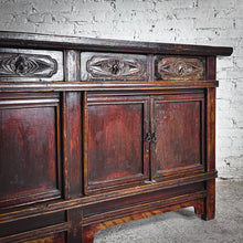 Load image into Gallery viewer, Antique Shanxi Qing Provincial Carved Elm Wood Sideboard
