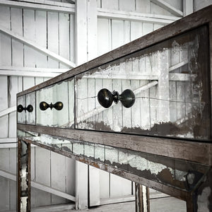 Contemporary Silver Leaf Mirrored Desk or Workstation