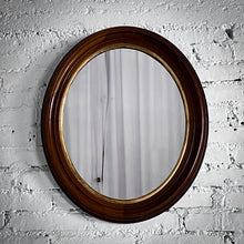 Load image into Gallery viewer, Antique Oval Federal Moulded Wood Bathroom Mirror
