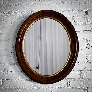 Antique Oval Federal Moulded Wood Bathroom Mirror