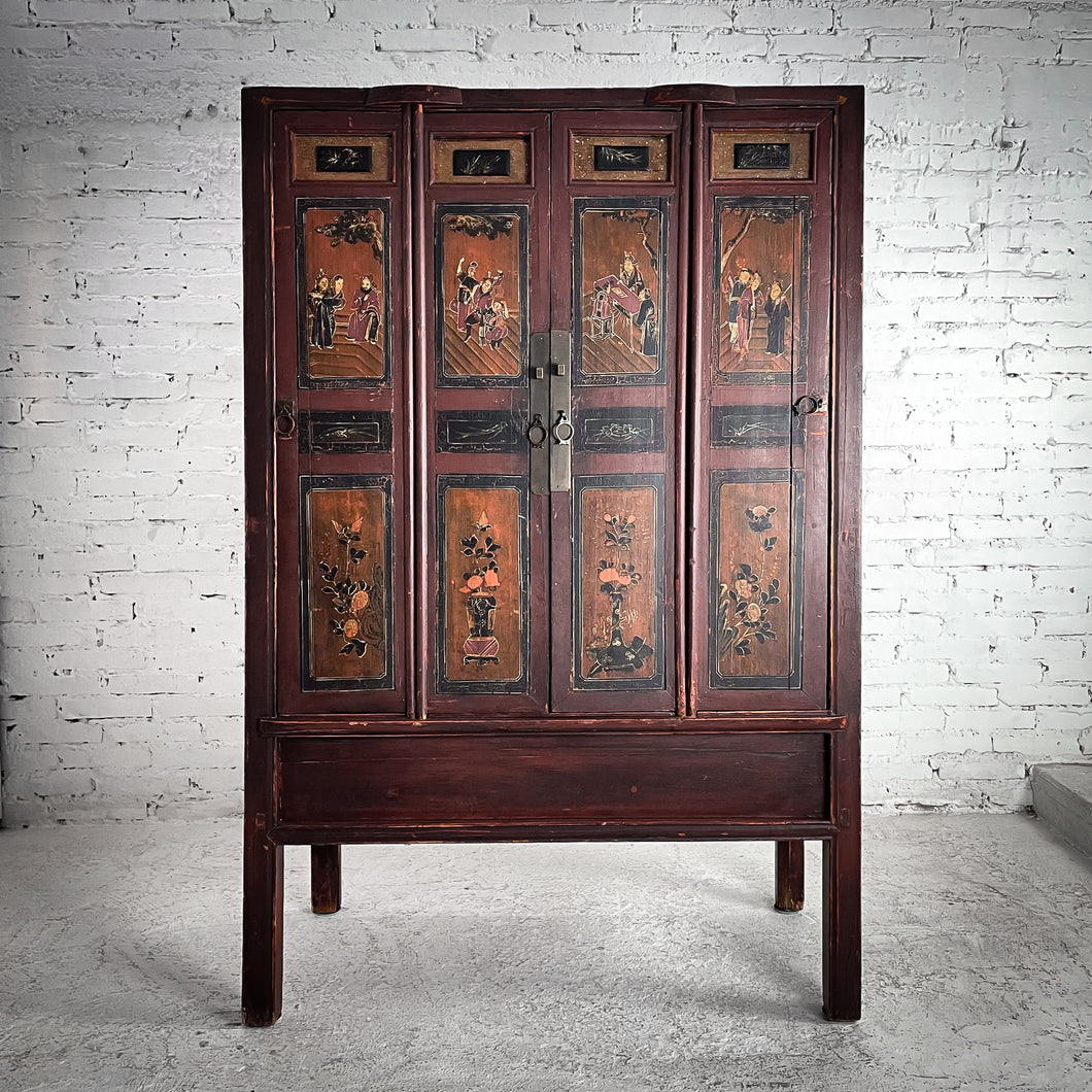 Chinoiserie Painted Storage Cabinet