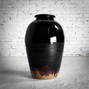 Large Hand Thrown Glazed Stoneware Vase