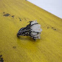 Load image into Gallery viewer, Andrea Arisiaga Brutalist Silver Quartz Ring
