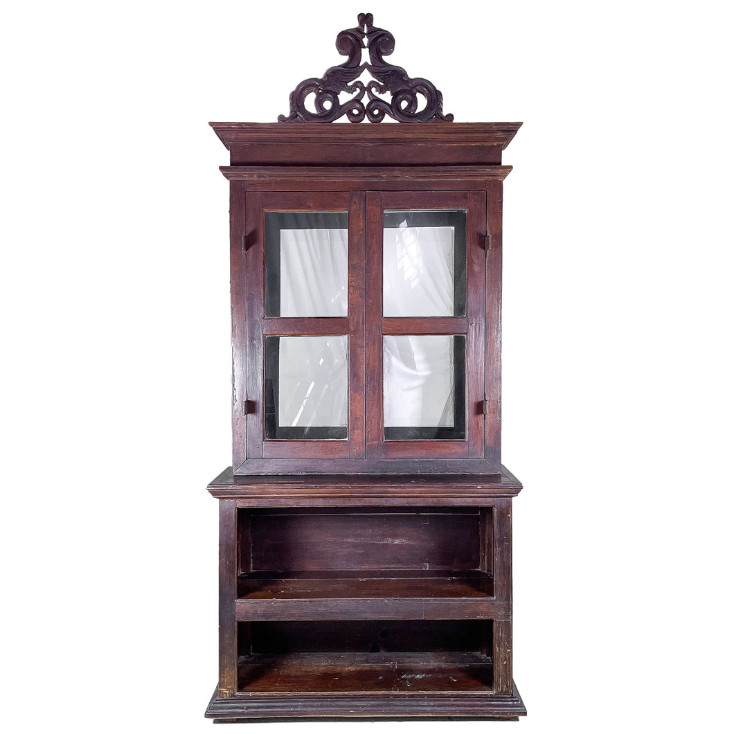Vintage Spanish Colonial Mesquite Display Cabinet