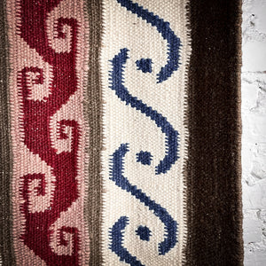 Rectangular Tribal Wool Mexican Flatweave Rug