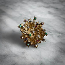 Load image into Gallery viewer, 1950 Fanta &amp; Janata Vintage Gold Plated Multi Stone Brooch
