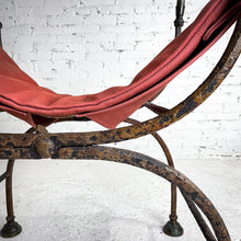 Load image into Gallery viewer, 18th Century Curule Vatican Italian Leather &amp; Iron Curule Chair
