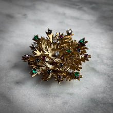 Load image into Gallery viewer, 1950 Fanta &amp; Janata Vintage Gold Plated Multi Stone Brooch
