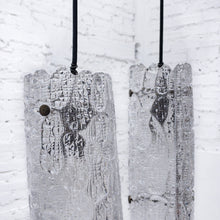 Load image into Gallery viewer, Set of 2 1970&#39;s Orrefors Textured Glass Lantern Pendant Light
